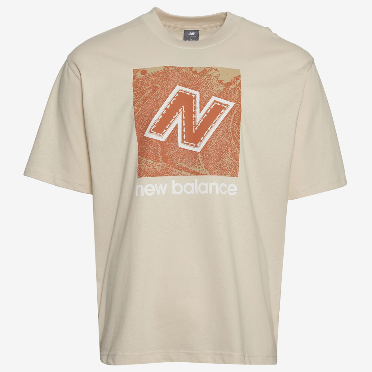 New Balance Stitch T Shirt Tan Orange