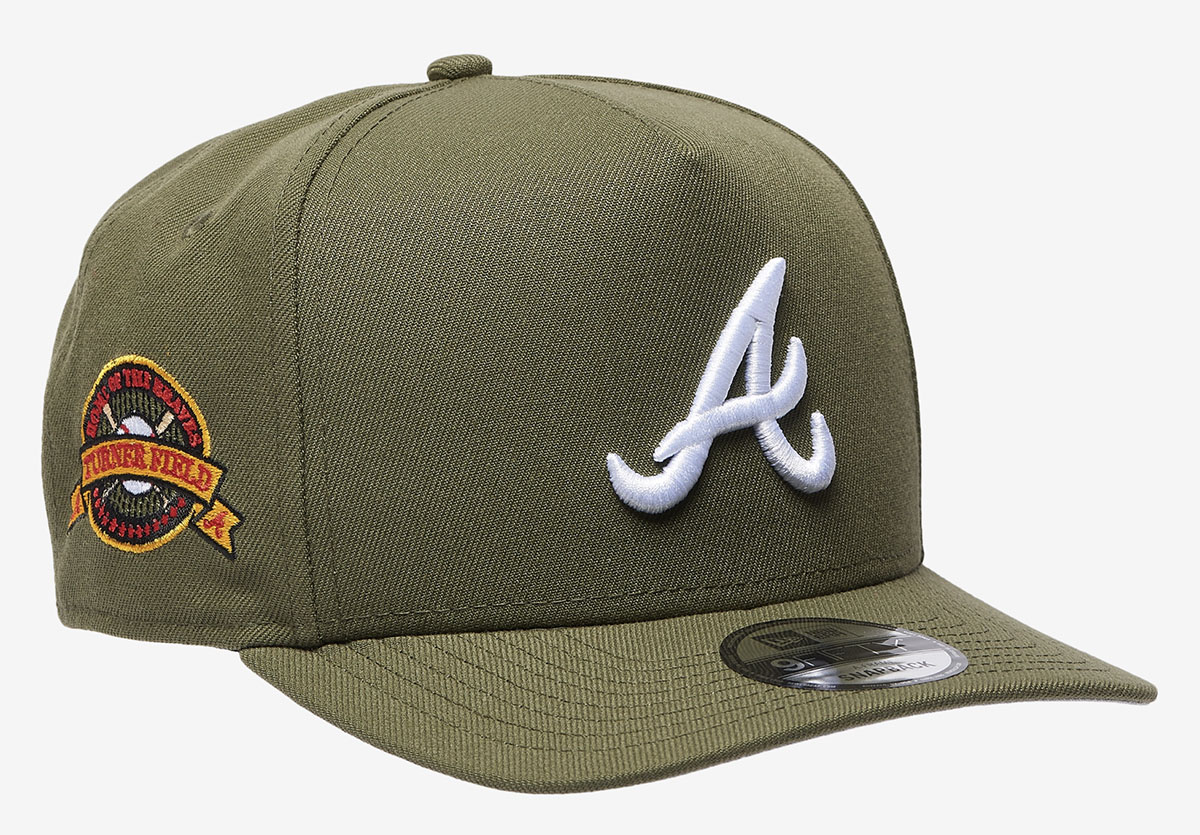 New-Era-Atlanta-Braves-9FIFTY-A-Frame-Olive-Green-Orange-Hat-Snapback-Cap-2