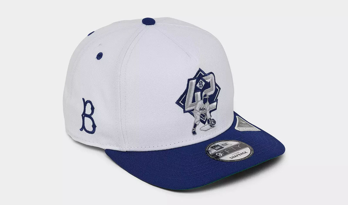 New Era Brooklyn Dodgers Jackie Robinson 9Fifty Snapback Hat White Blue 2