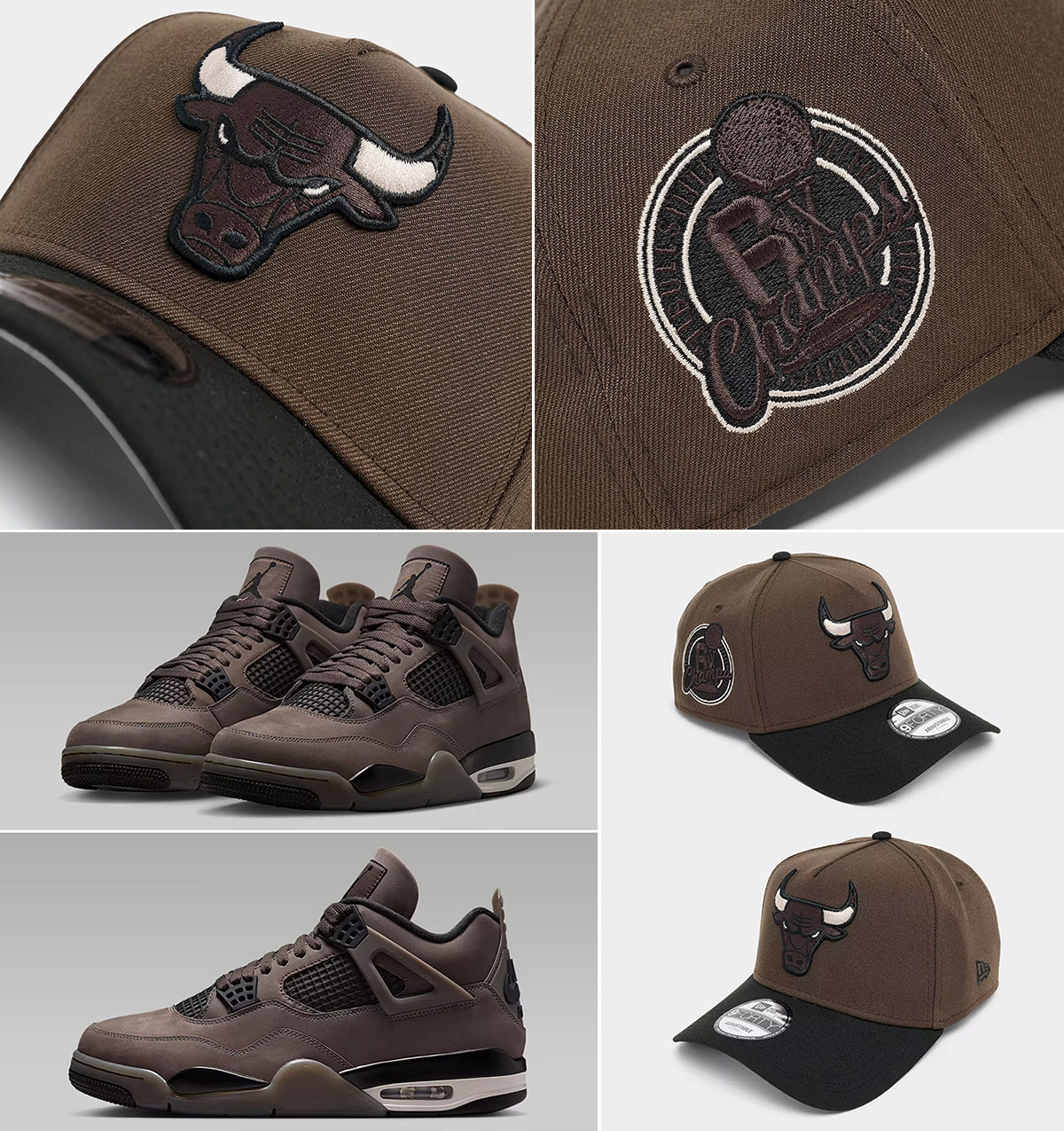 New Era Bulls Snapback Hat to Match Air Jordan 4 Cave Stone