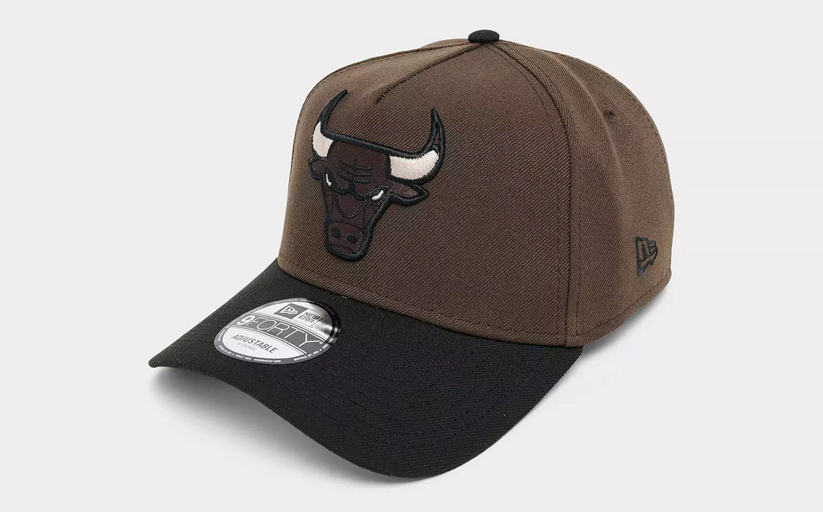 New Era Chicago Bulls 9FORTY A Frame Snapback Hat Cave Stone Brown Black 2