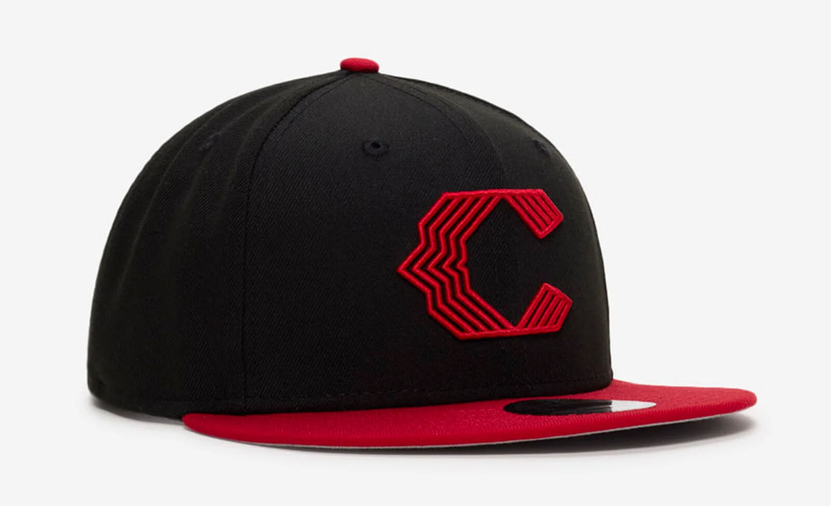 New Era Cincinnati Reds Evergeen 9Fiifty Snapback Hat Black Red 1
