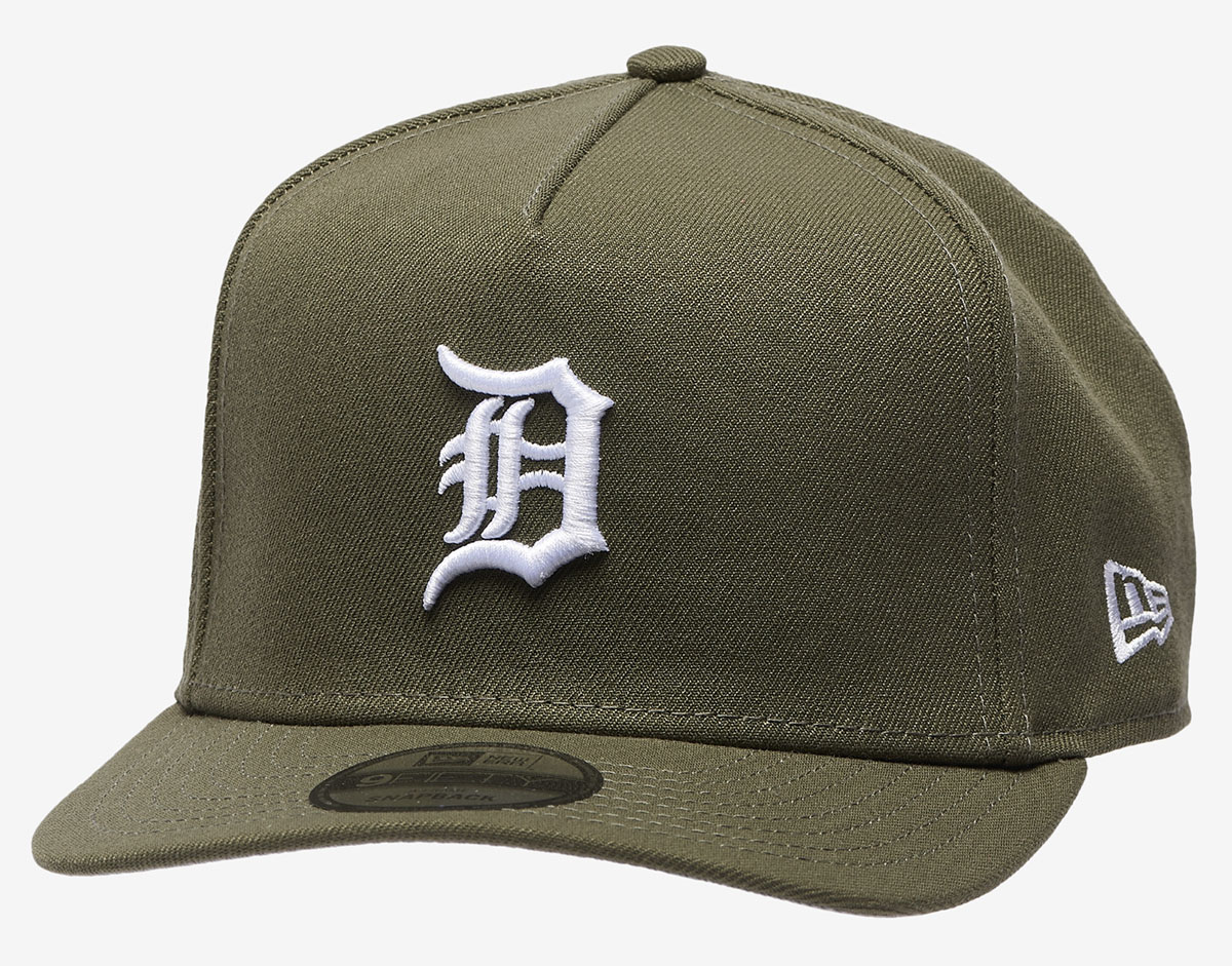 New-Era-Detroit-Tigers-9FIFTY-A-Frame-Olive-Green-Orange-Hat-Snapback-Cap-1