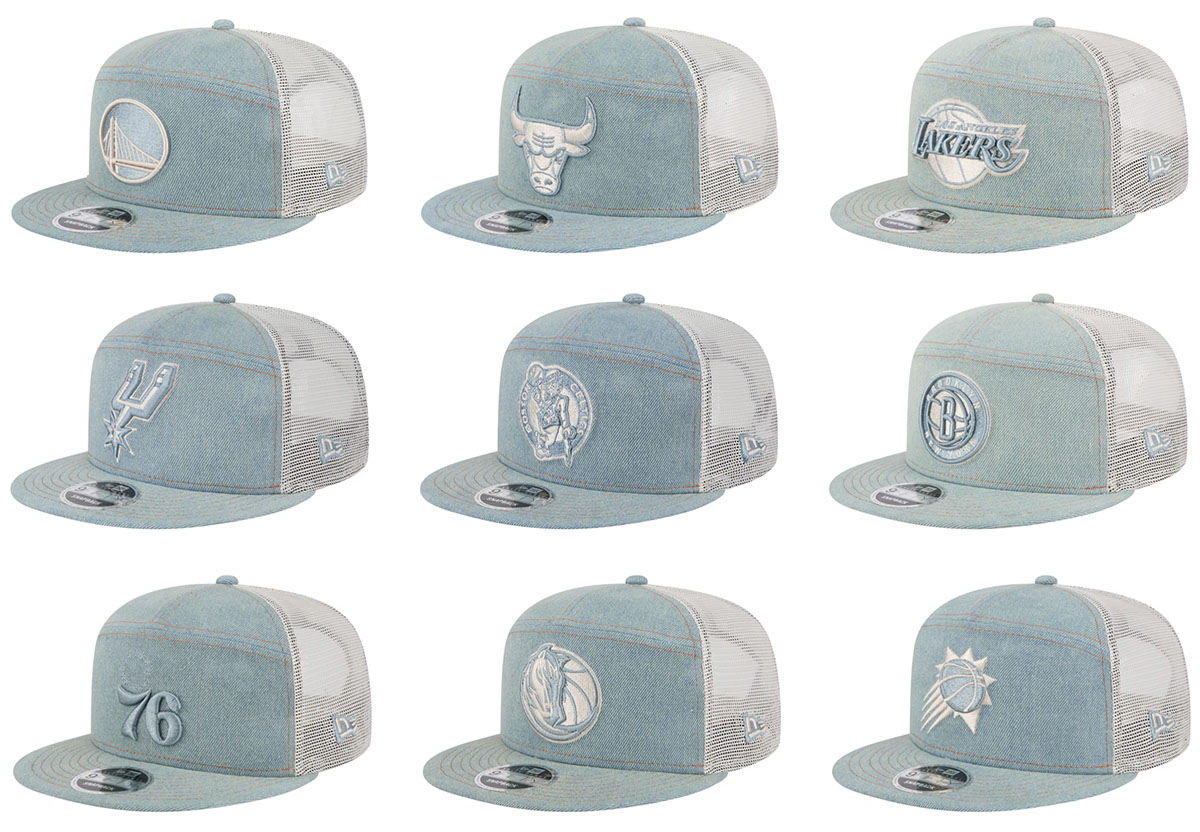 New Era NBA Denim Snapback Hats Trucker Caps