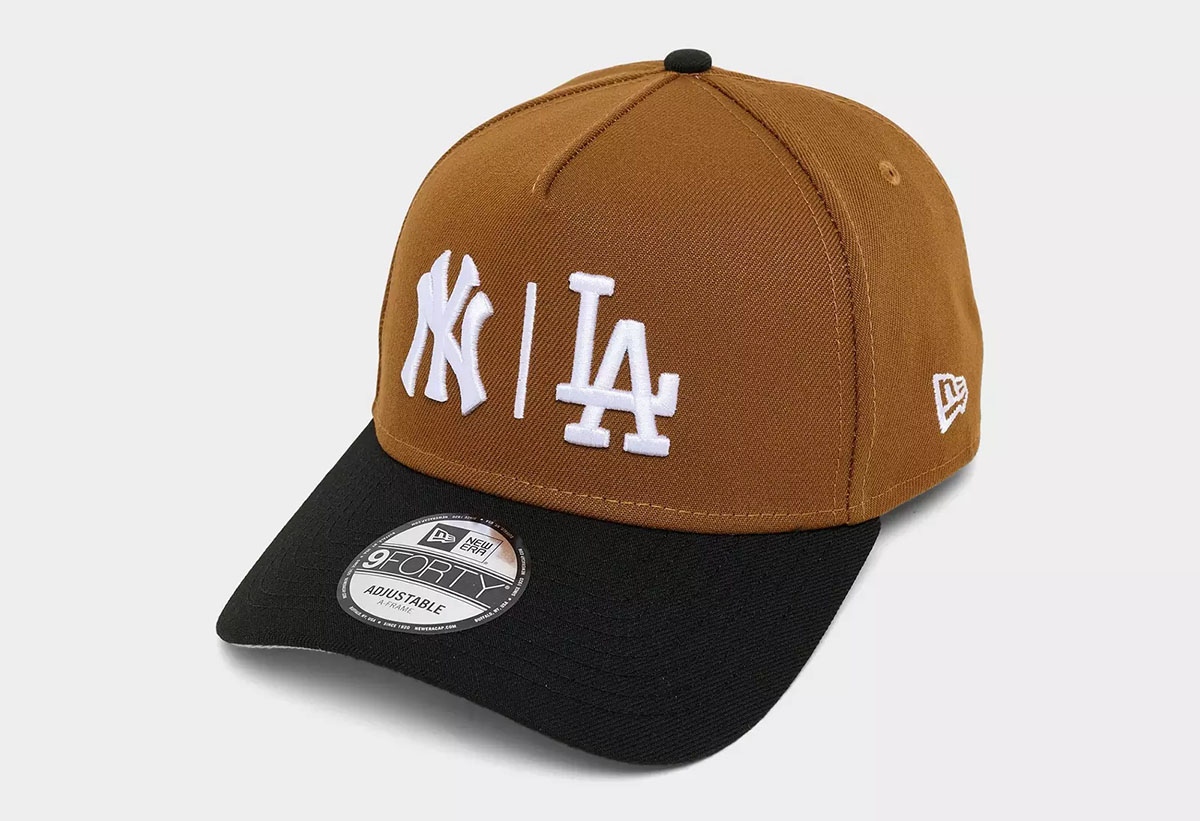 New Era Yankees Dodgers 9Forty A Frame Snapback Hat Brown Black 1