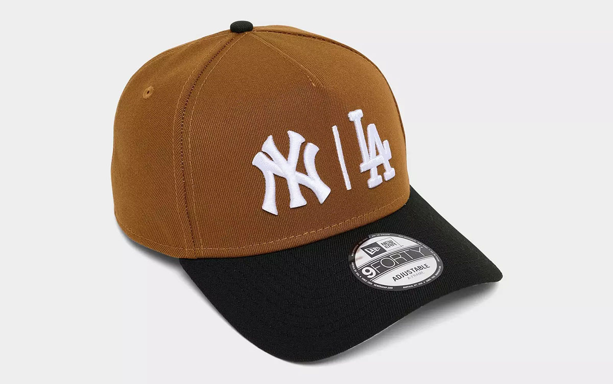 New Era Yankees Dodgers 9Forty A Frame Snapback Hat Brown Black 2