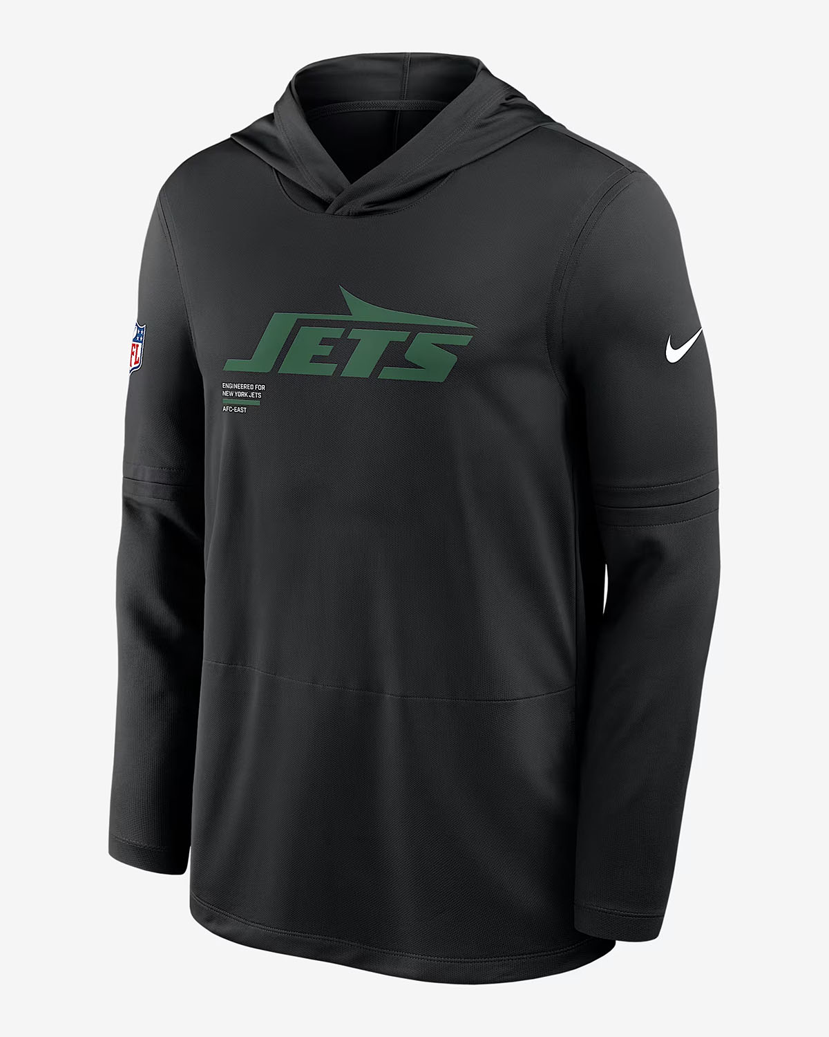New York Jets Pure Fury Sideline Men's Nike Dri-FIT NFL Long-Sleeve Hooded Top
