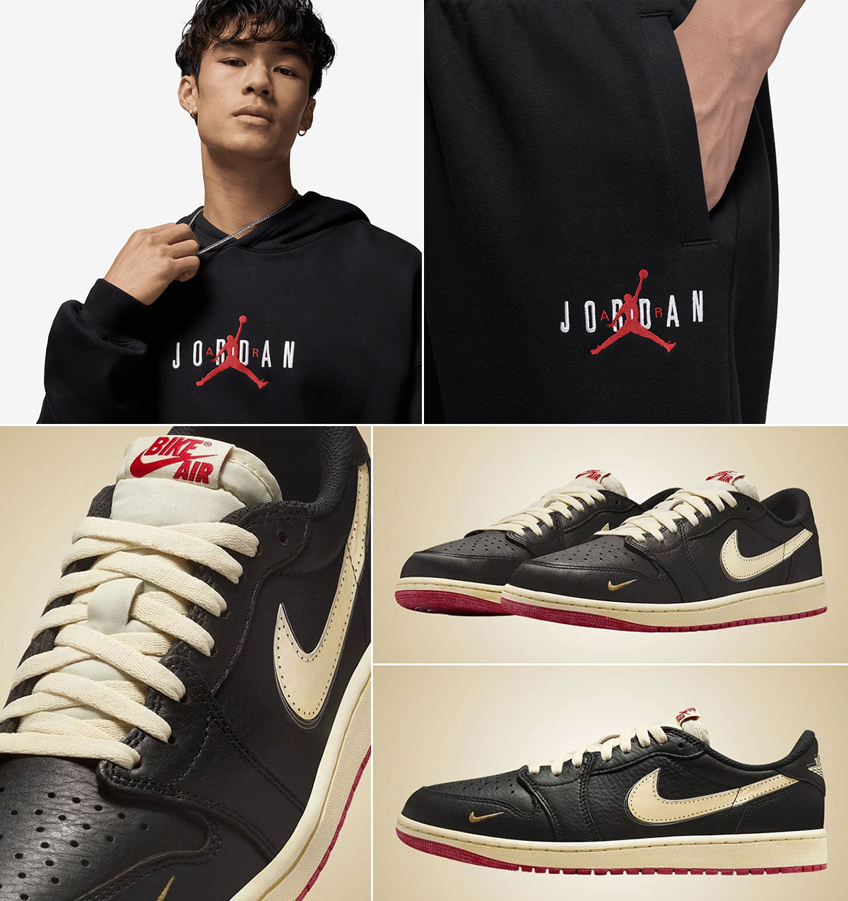 Nigel Sylvester Air Jordan 1 Low OG Better With Time x Jordan Brooklyn Fleece Oversized Hoodie and Pants Outfit