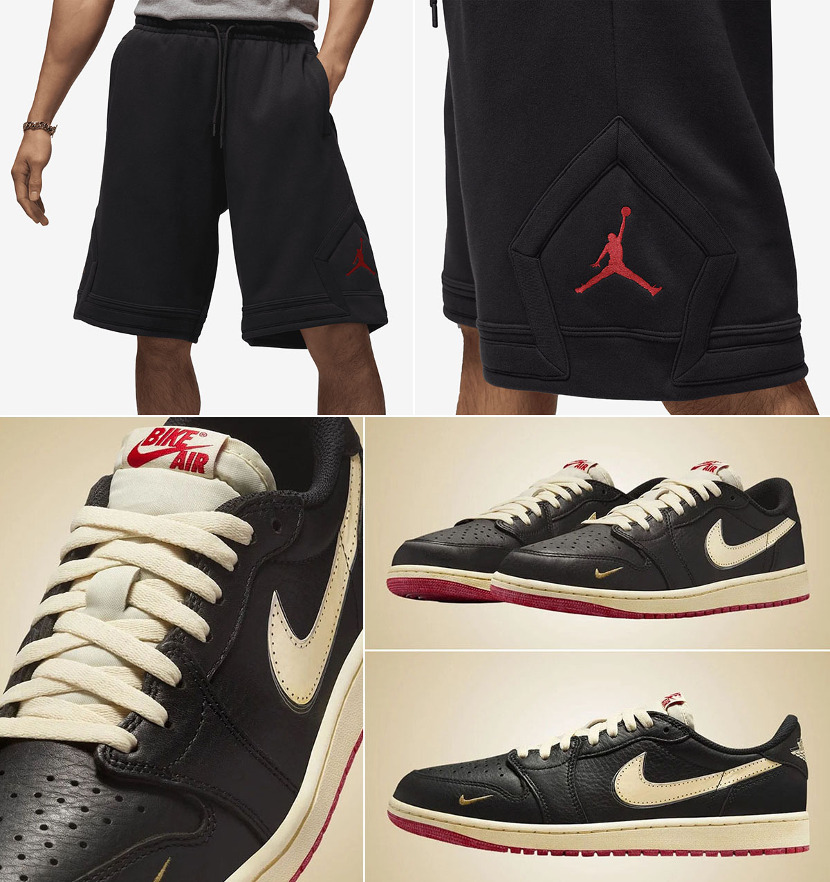 Nigel Sylvester Air Jordan 1 Low OG Better With Time x Jordan Brooklyn Fleece Oversized Shorts