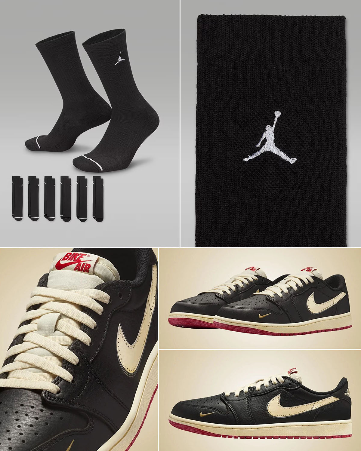 Nigel Sylvester Air Jordan 1 Low OG Better With Time x Jordan Crew Socks