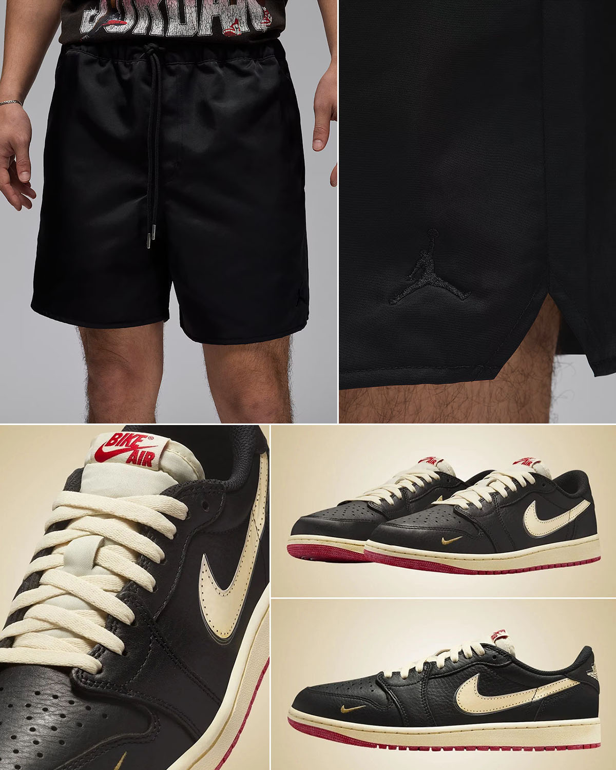 Nigel Sylvester Air Jordan 1 Low OG Better With Time x Jordan Essentials Statement Woven Shorts