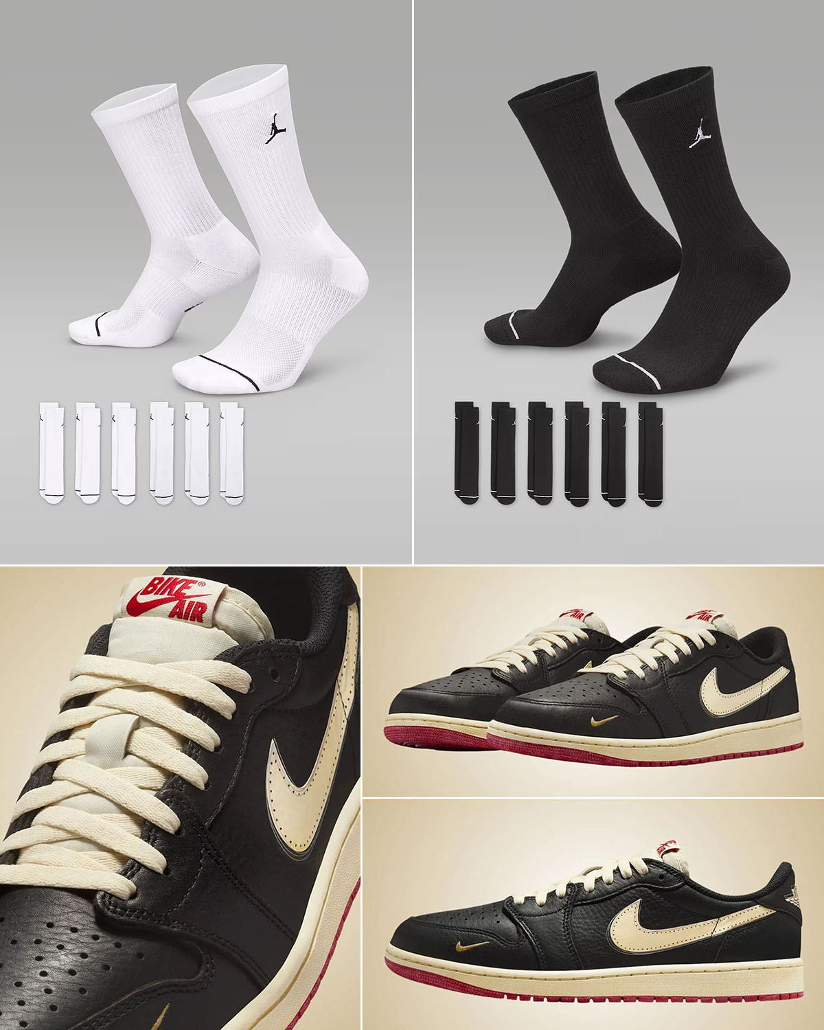 Nigel Sylvester Air Jordan 1 Low OG Better With Time x Jordan Everyday Cushioned Crew Socks