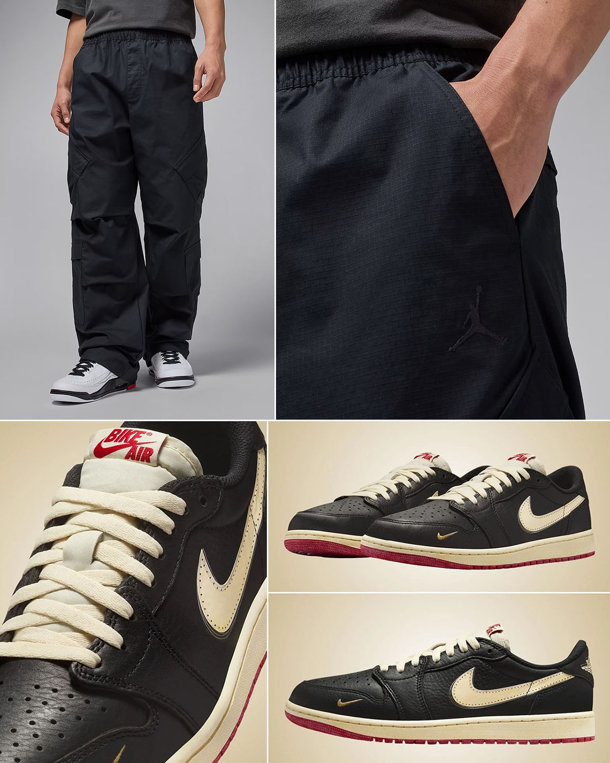 Nigel Sylvester Air Jordan 1 Low OG Better With Time x Jordan Flight Black Utility Pants Outfit