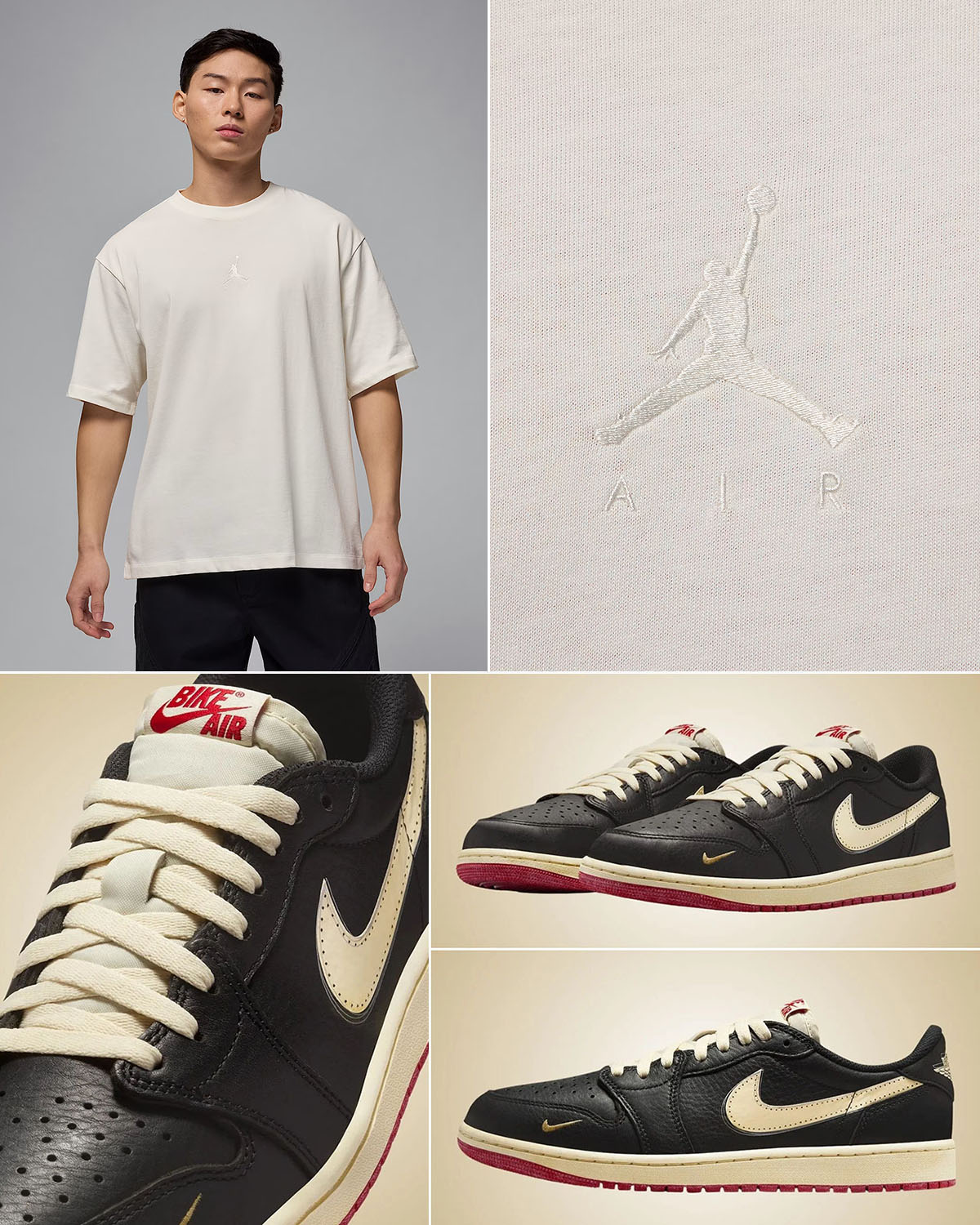 Nigel Sylvester Air Jordan 1 Low OG Better With Time x Jordan Flight Essentials Oversized T Shirt Outfit