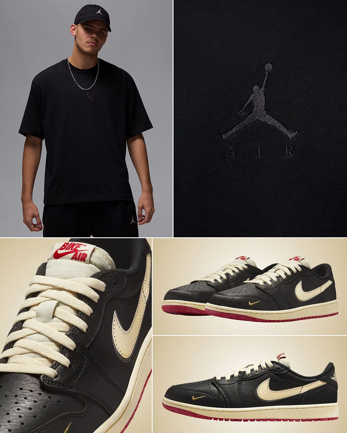 Nigel Sylvester Air Jordan 1 Low OG Better With Time x Jordan Flight Essentials Oversized T Shirt