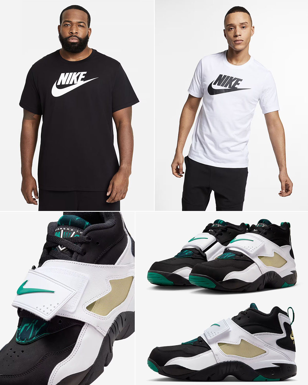 Nike Air Diamond Turf Emerald x Nike Sportswear Logo T Shirt