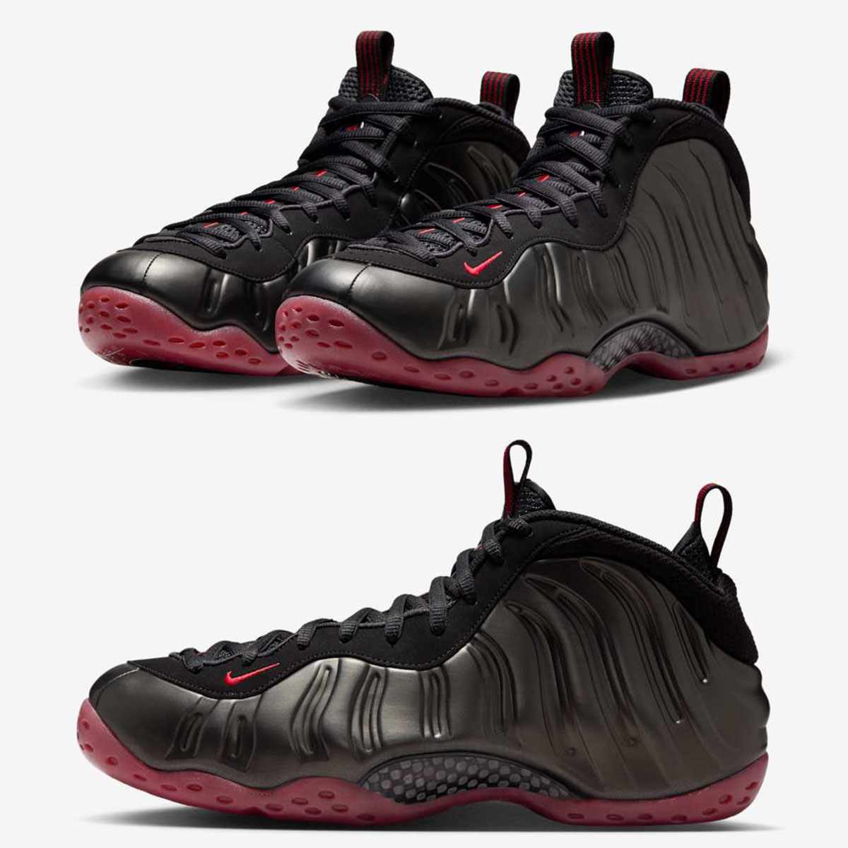 Nike Air Foamposite One Cough Drop Black Varsity Red Mens Shoes