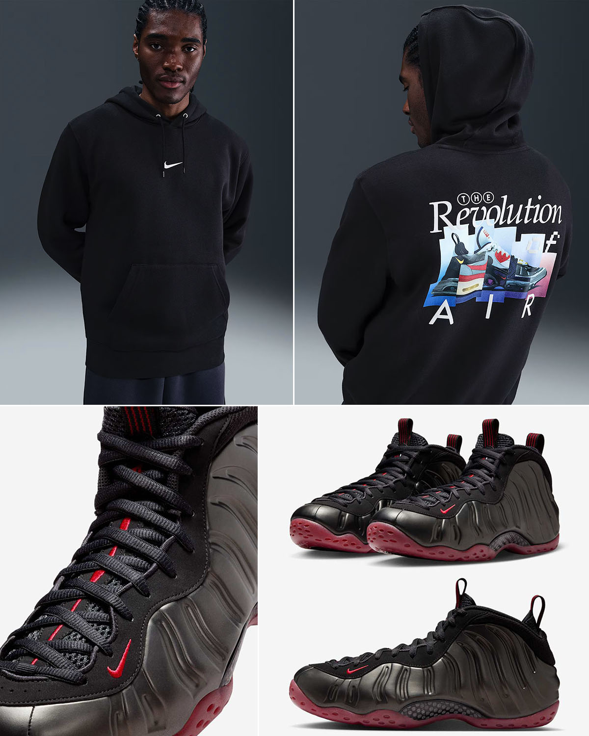 Nike Air Foamposite One Cough Drop x Nike Air Club Hoodie Outfit