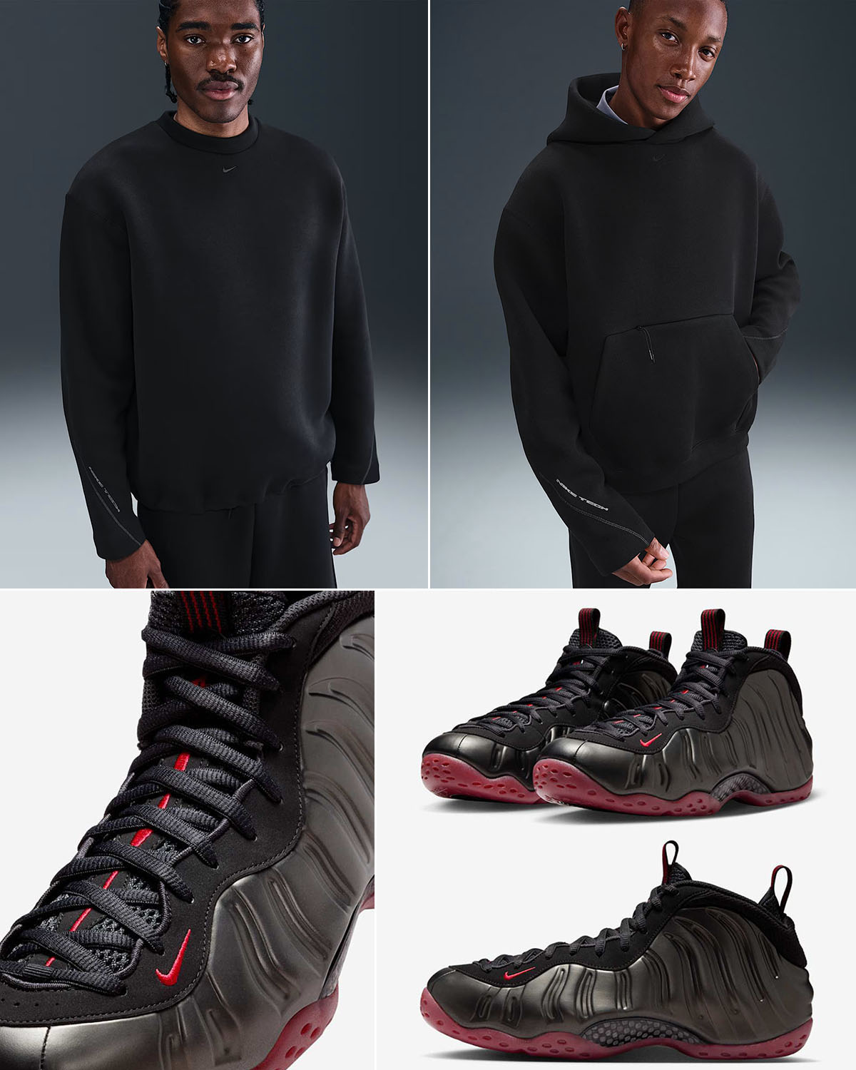 Nike Air Foamposite One Cough Drop x Nike Tech Fleece Clothing Outfits