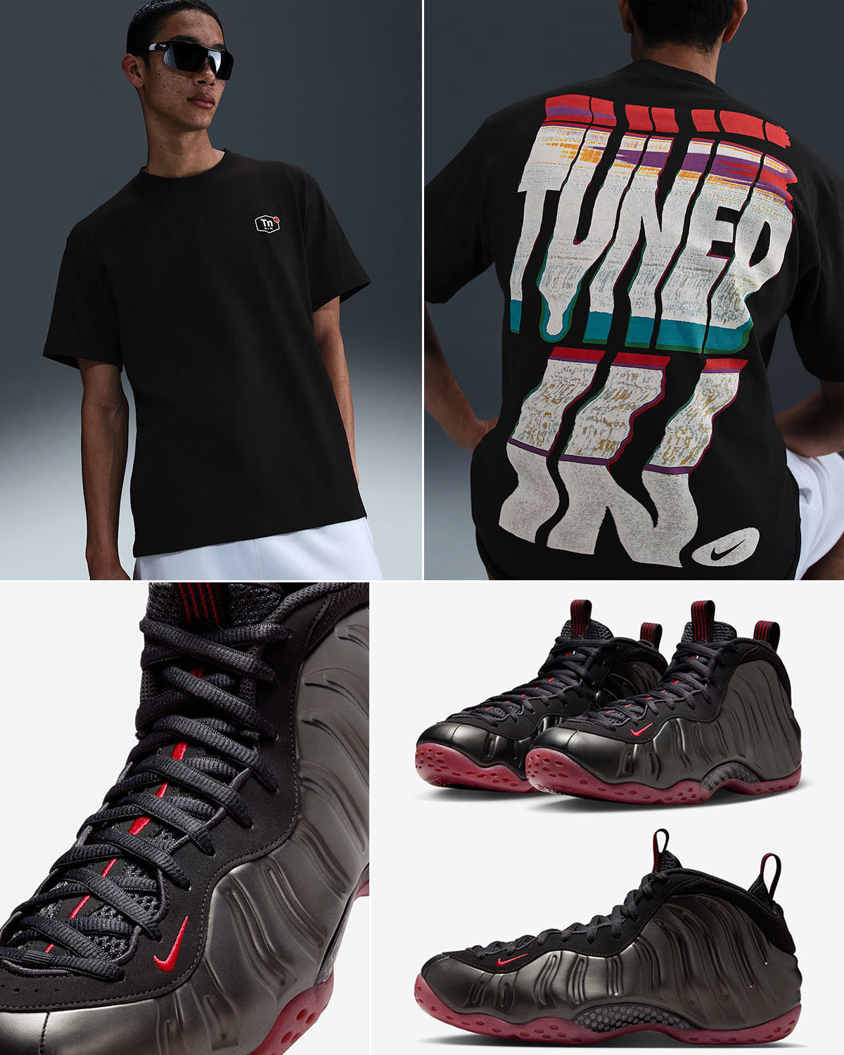 Nike Air Foamposite One Cough Drop x Nike Tuned Air T Shirt Outfit