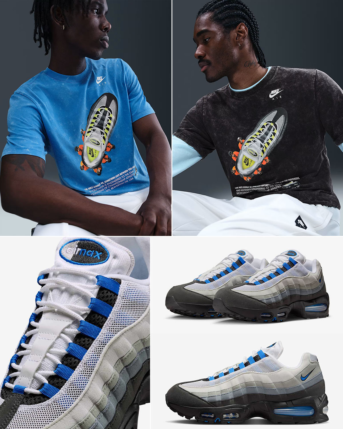 Nike Air Max 95 OG Blue Spark 2025 Sneakers and Shirt