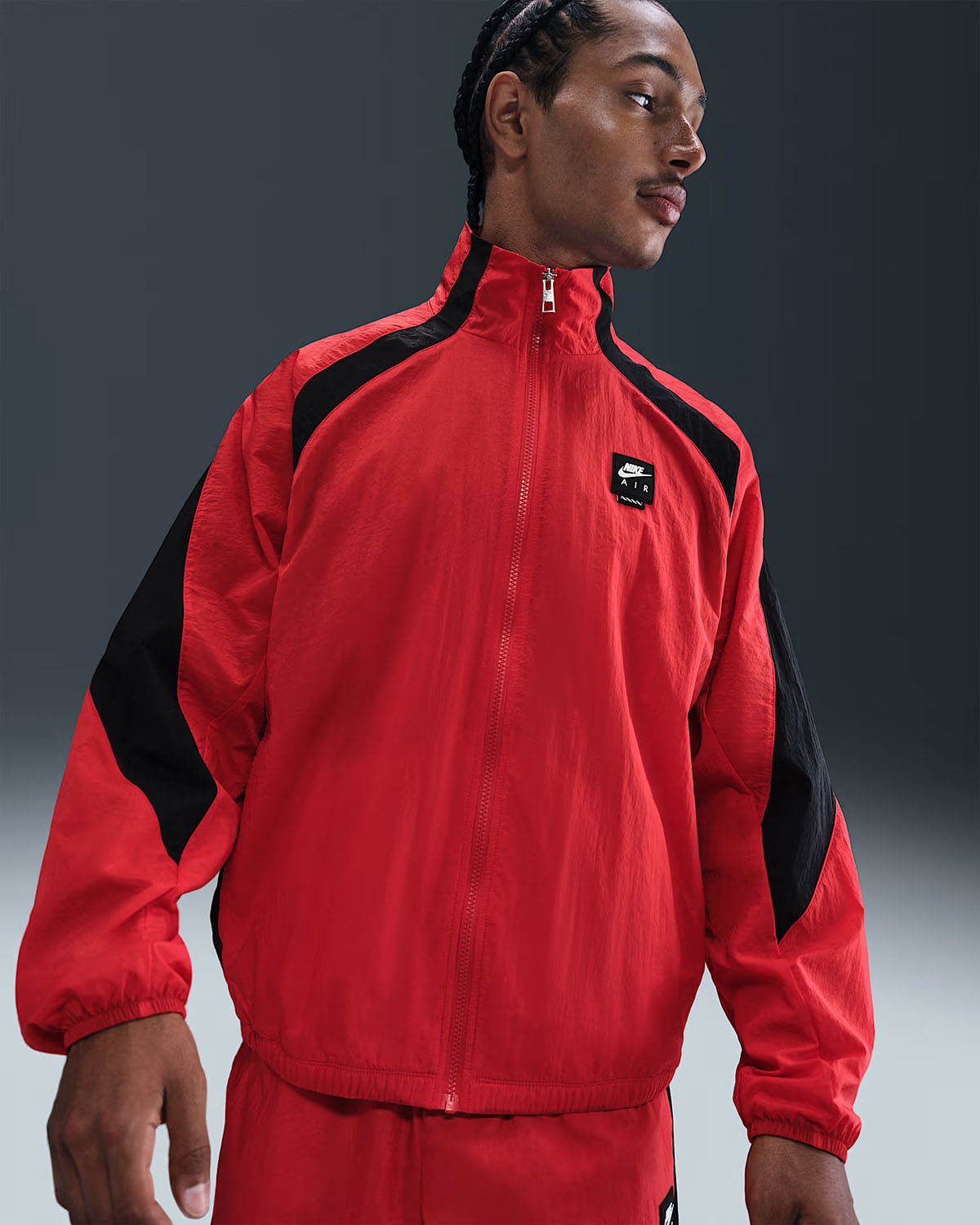 Nike Air Mens Woven Track Jacket University Red Black White 1