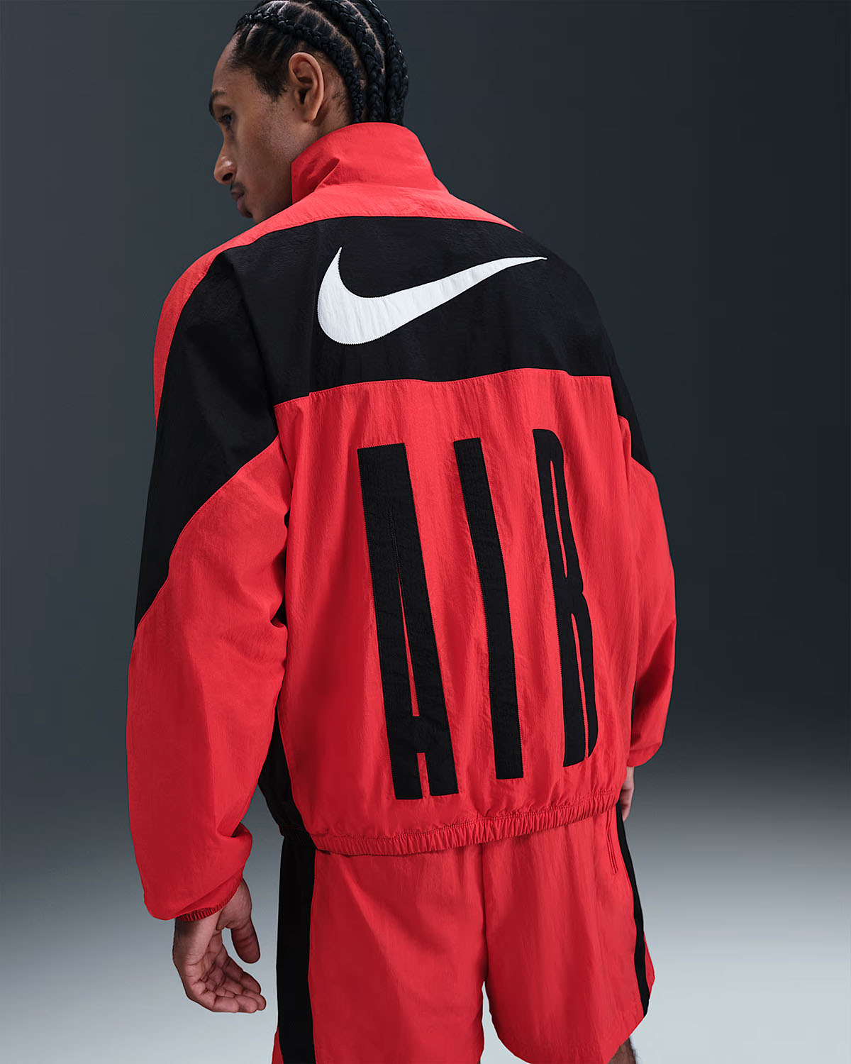 Nike Air Mens Woven Track Jacket University Red Black White 2