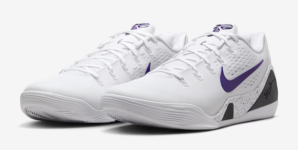 Nike Kobe 9 Elite Low EM Protro White Court Purple Basketball Shoes 2