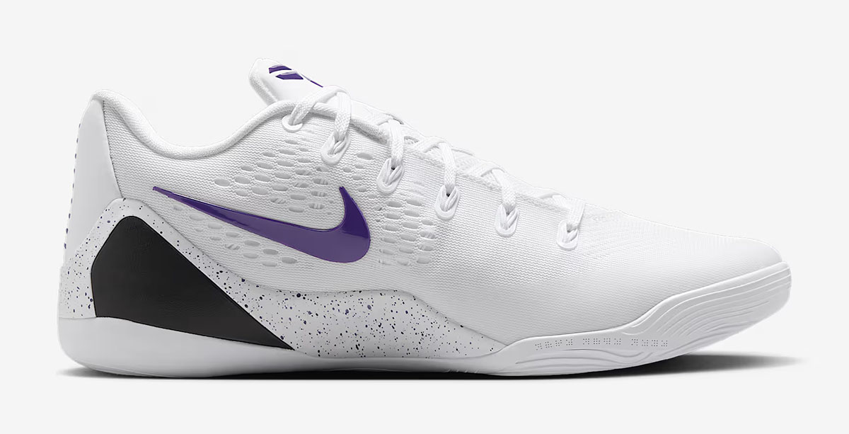 Nike Kobe 9 Elite Low EM Protro White Court Purple Basketball Shoes 3