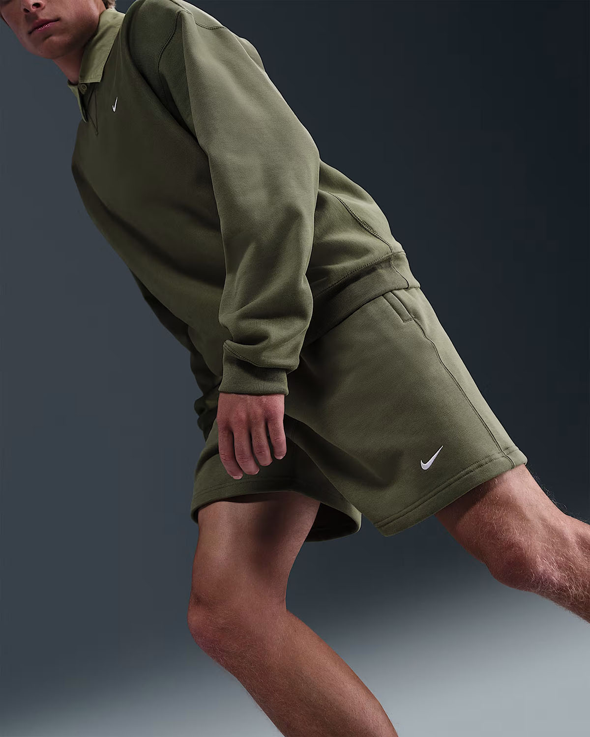 Nike Solo Swoosh Mens Shorts Medium Olive