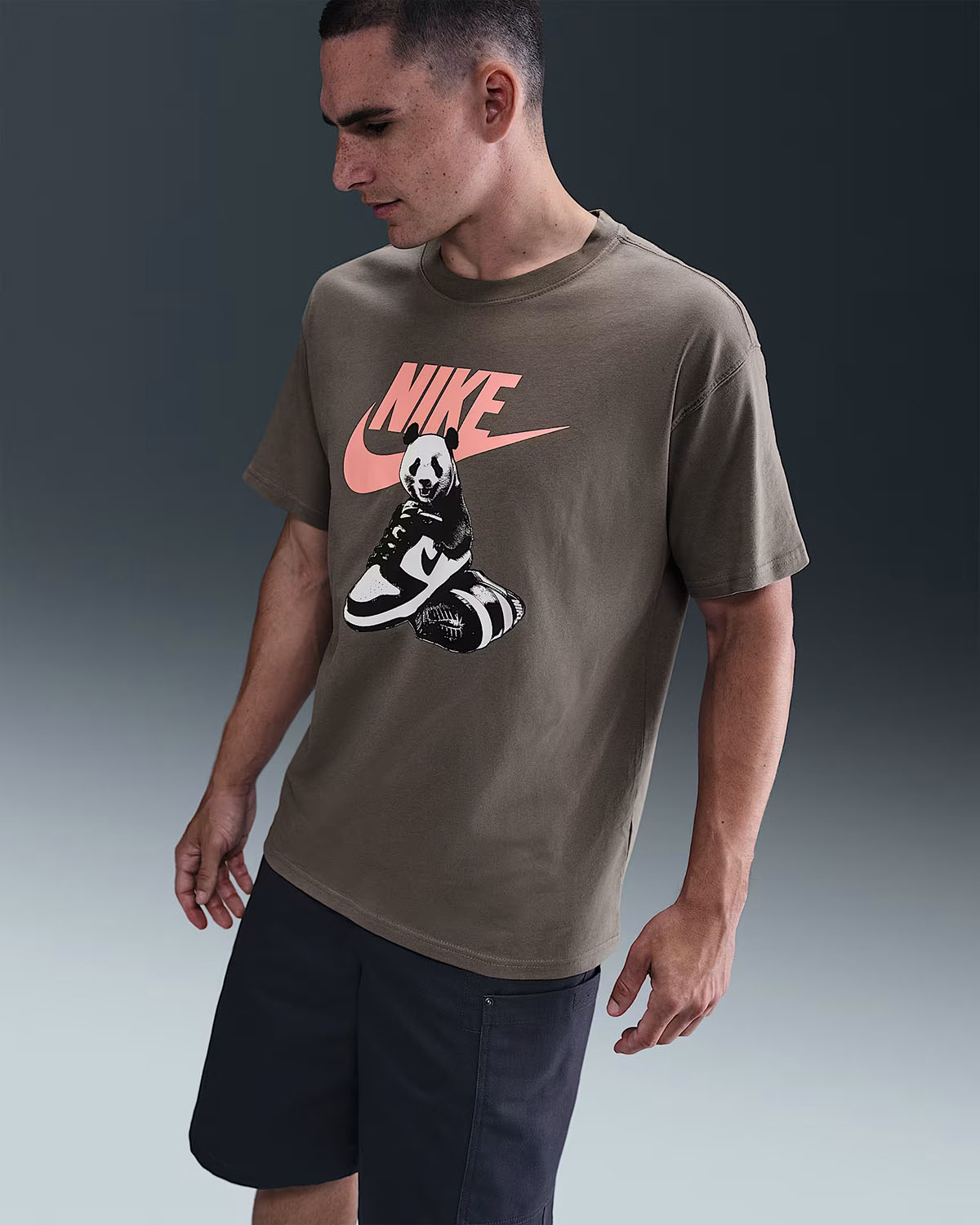 Nike Sportswear Panda Dunk T Shirt Cave Stone 1