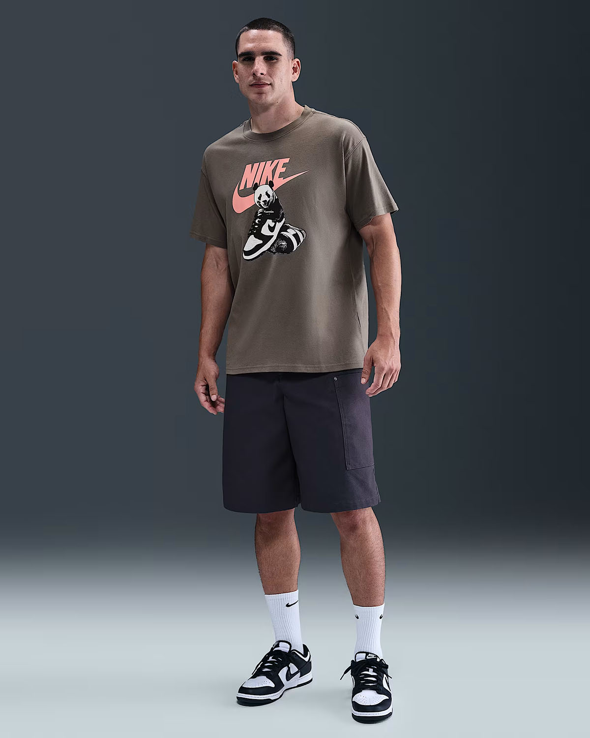 Nike Sportswear Panda Dunk T Shirt Cave Stone Outfit