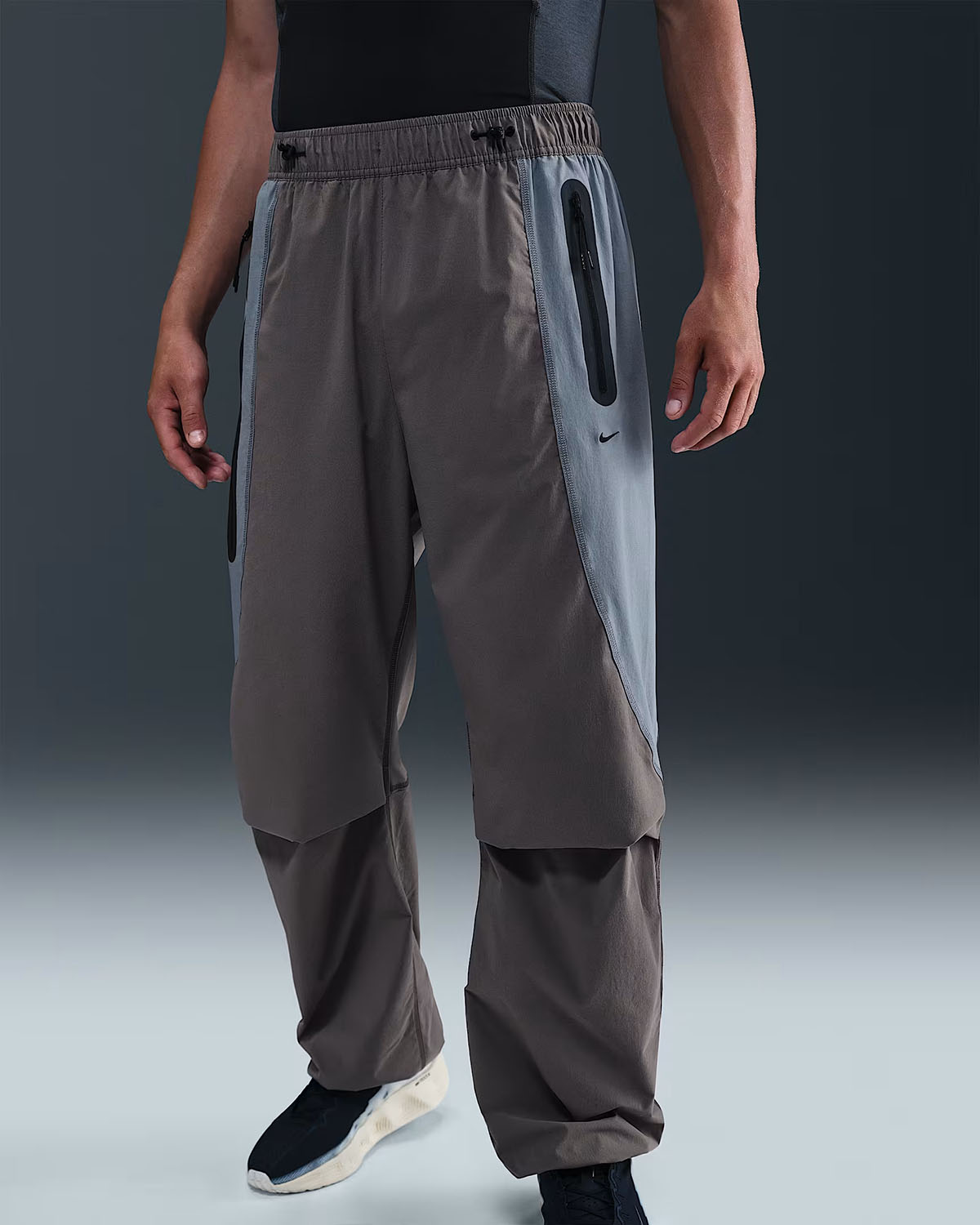 Nike Tech Woven Mens Pants Jacket Cave Stone Cool Grey Black