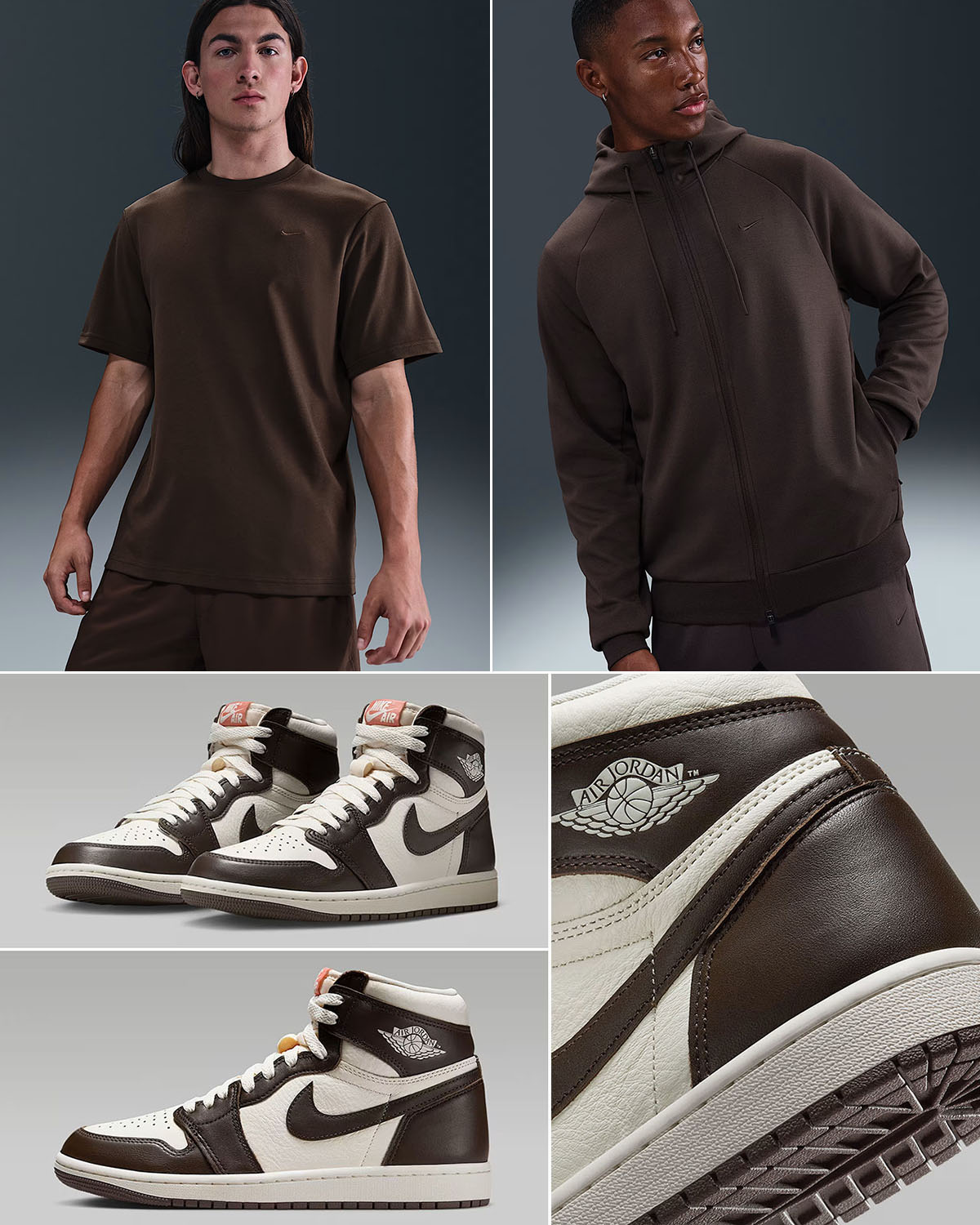Air Jordan 1 High OG Baroque Brown Mens Shoes and Nike Clothing to Match