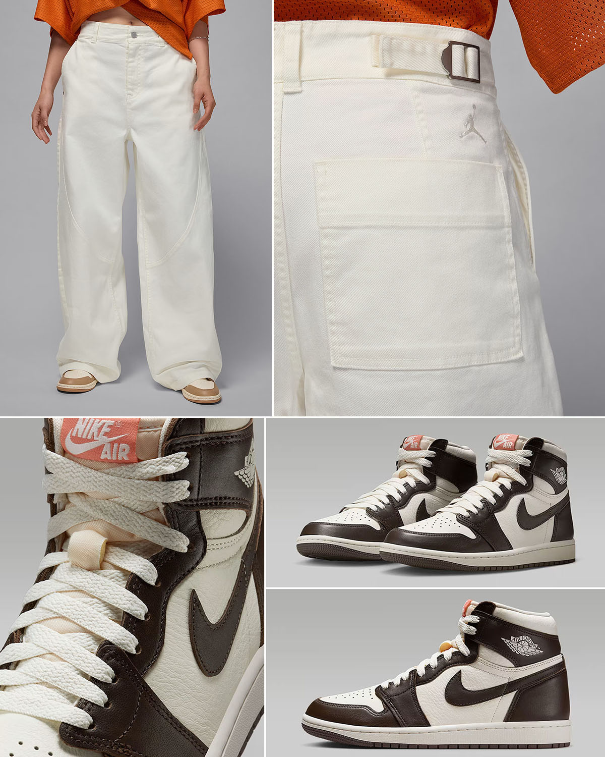 Air Jordan 1 High OG Baroque Brown Womens Shoes and Pants Outfit