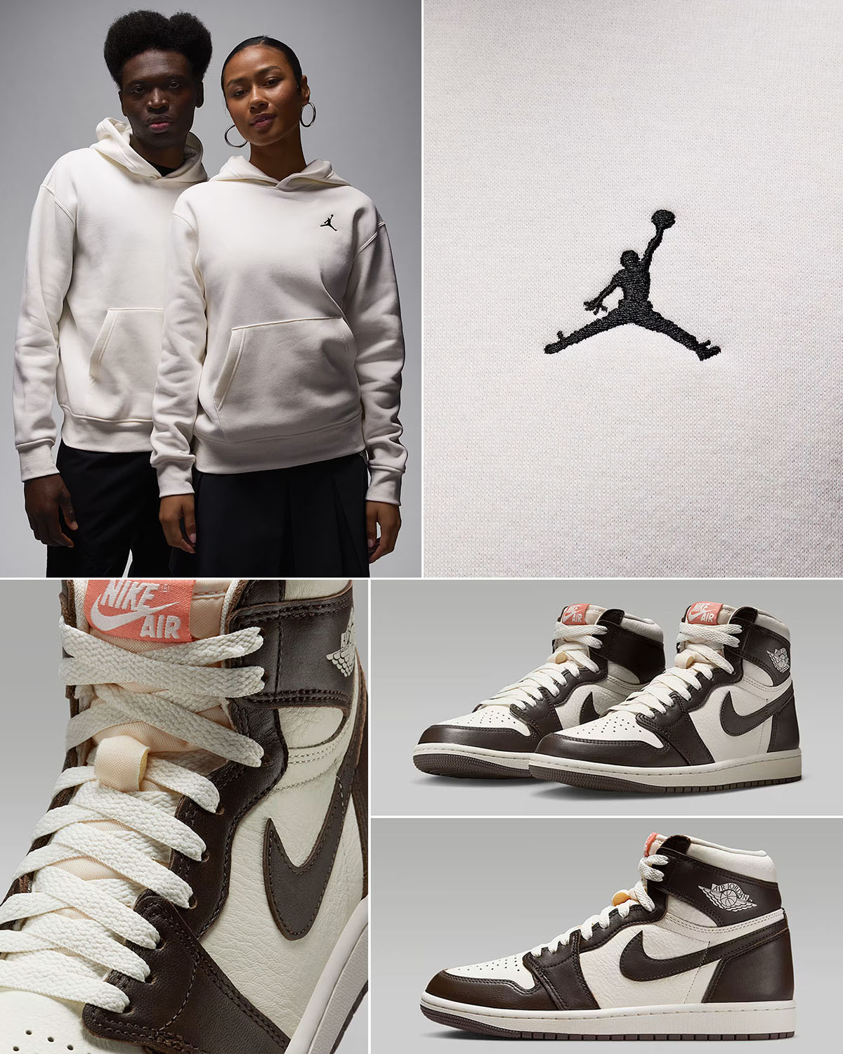 Air Jordan 1 High OG Baroque Brown x Jordan Brooklyn Fleece Hoodie Outfit
