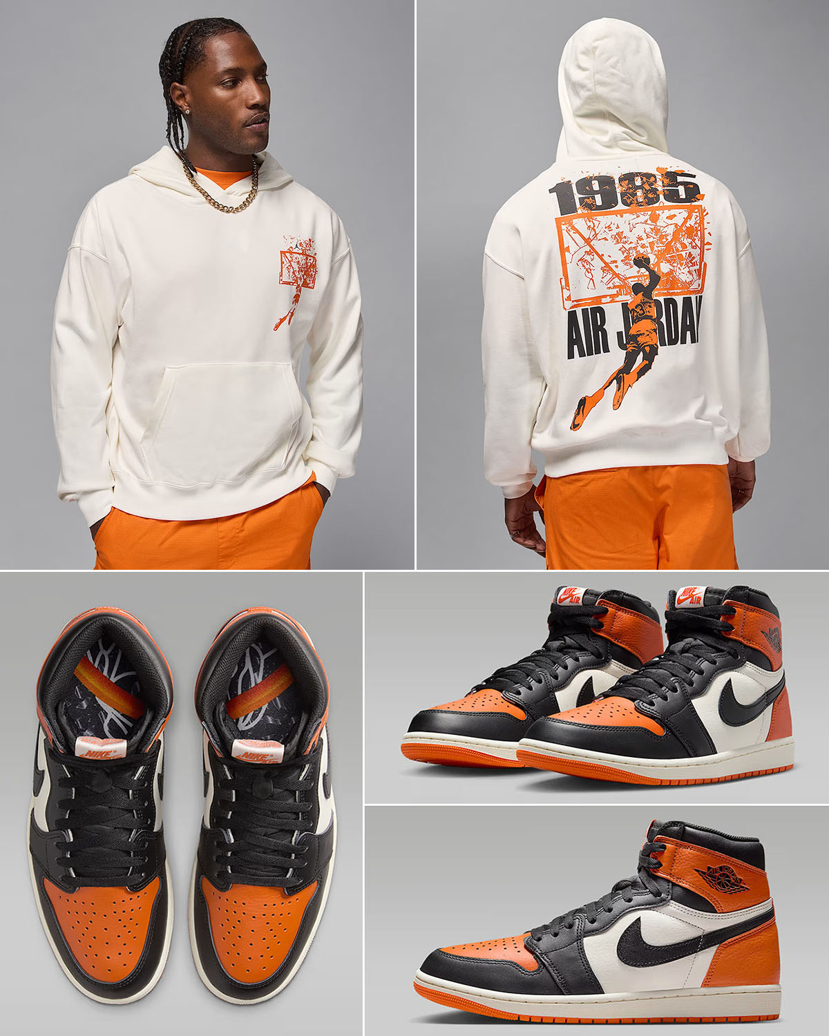 Air Jordan 1 High OG Shattered Backboard 2025 Mens Sneakers and Hoodie Outfit