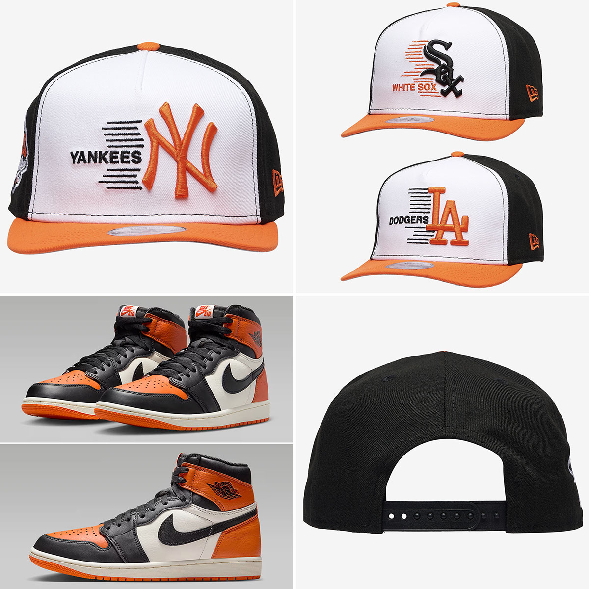 Air Jordan 1 High OG Shattered Backboard New Era A Frame Hats Snapback Caps to Match Sneakers