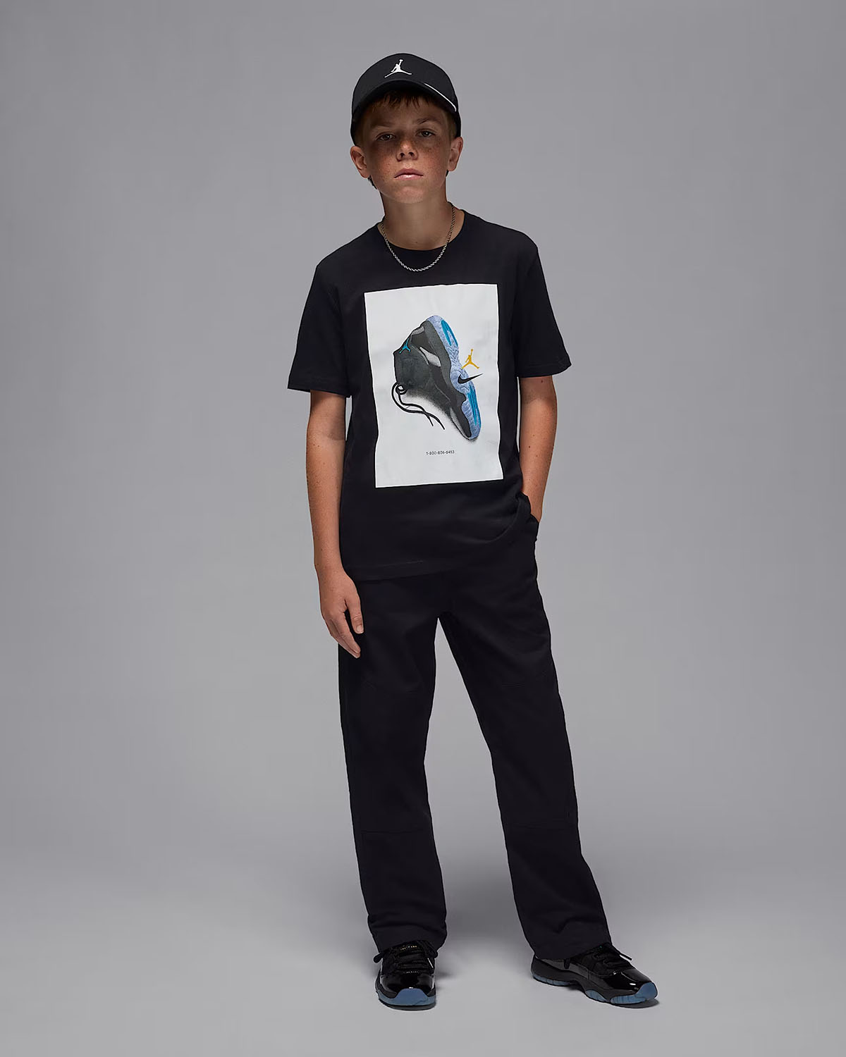 Air Jordan 11 Gamma Blue 2025 Big Kids T Shirt Boys Grade School Outfit