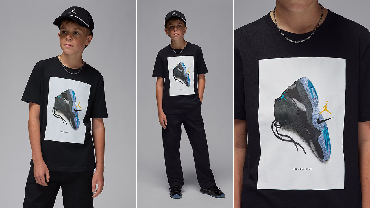 Air Jordan 11 Gamma Blue 2025 Big Kids T Shirt Boys Grade School