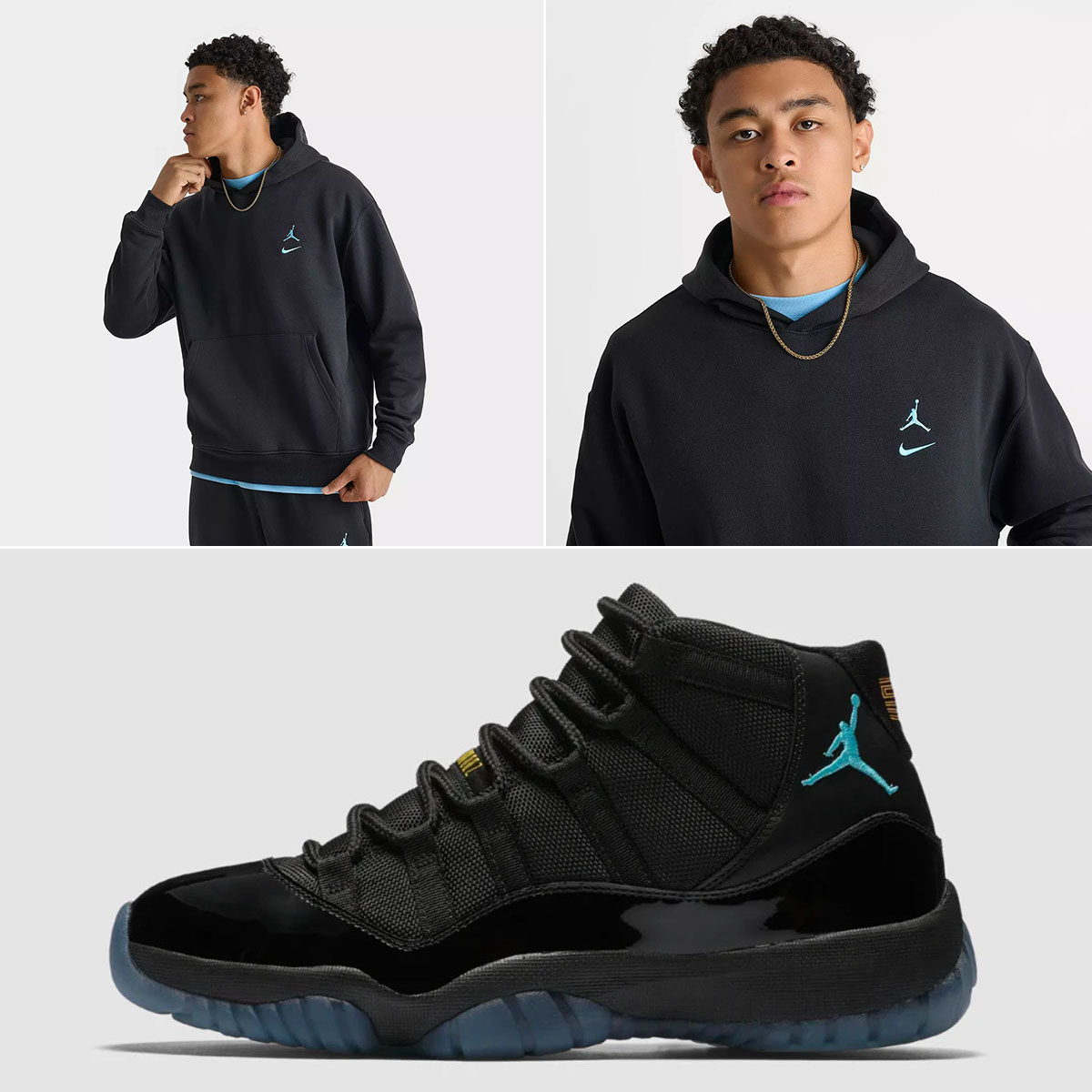 Air Jordan 11 Gamma Blue 2025 x Jordan Brooklyn Swoosh Logo Hoodie Outfit