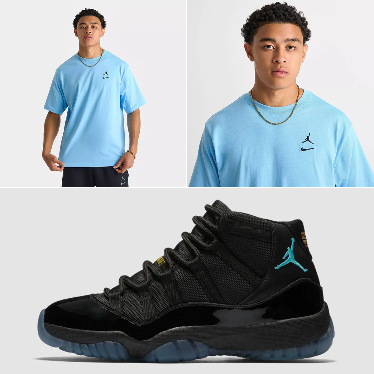 Air Jordan 11 Gamma Blue 2025 x Jordan Brooklyn Swoosh Logo T Shirt Outfit