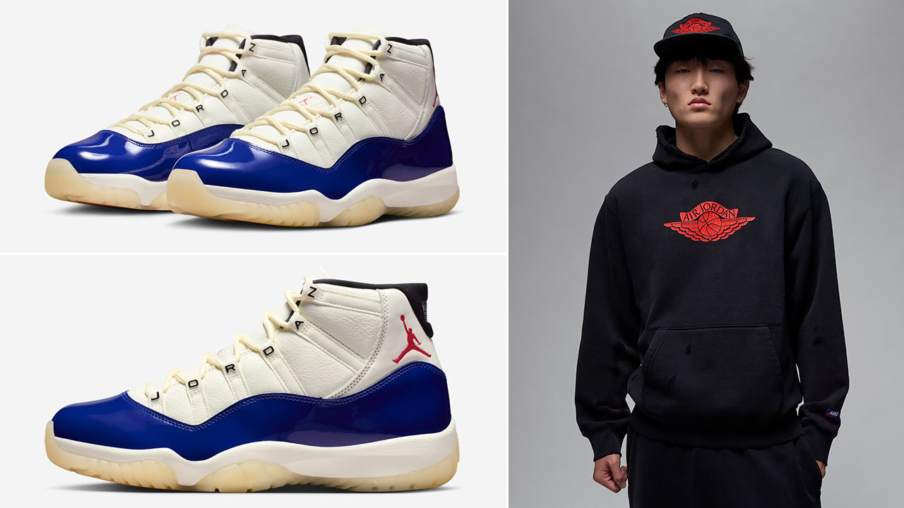 Air Jordan 11 Rare Air Black Hoodie and Hat Outfit