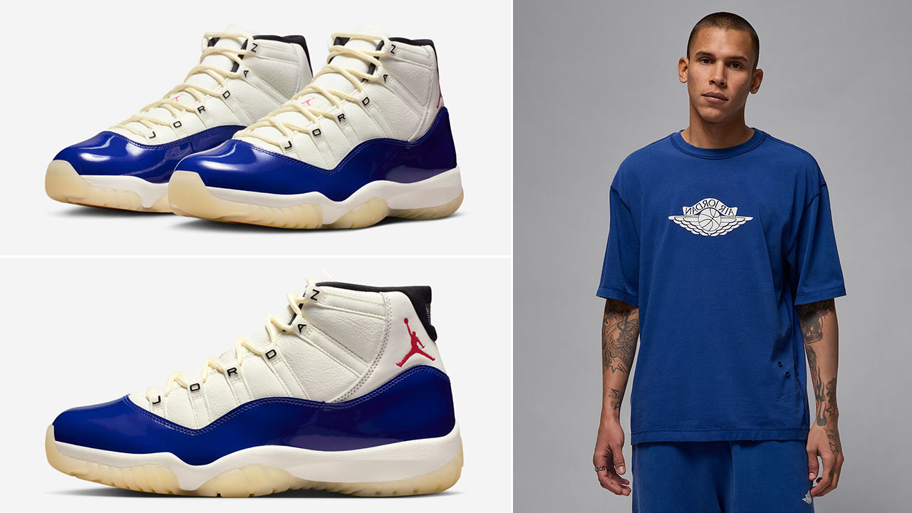 Air Jordan 11 Rare Air Royal Blue T Shirt Outfit