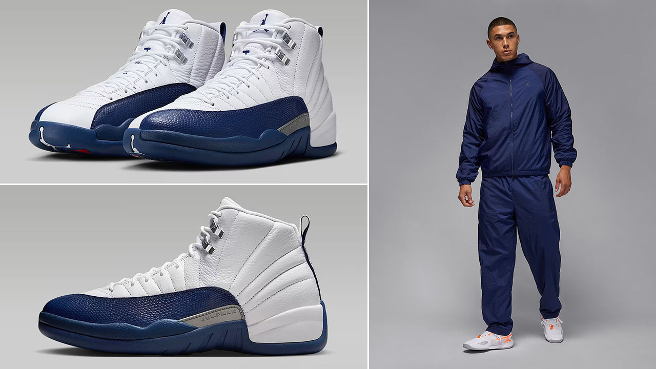 Air Jordan 12 French Blue 2025 x Jordan Sport Classic Jacket and Pants Outfit
