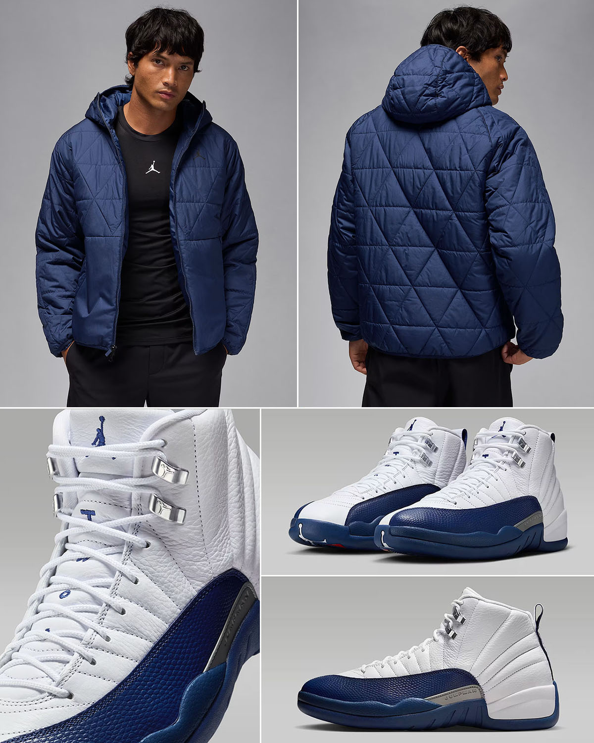 Air Jordan 12 French Blue 2025 x Jordan Sport Mens Therma Fit Jacket Outfit
