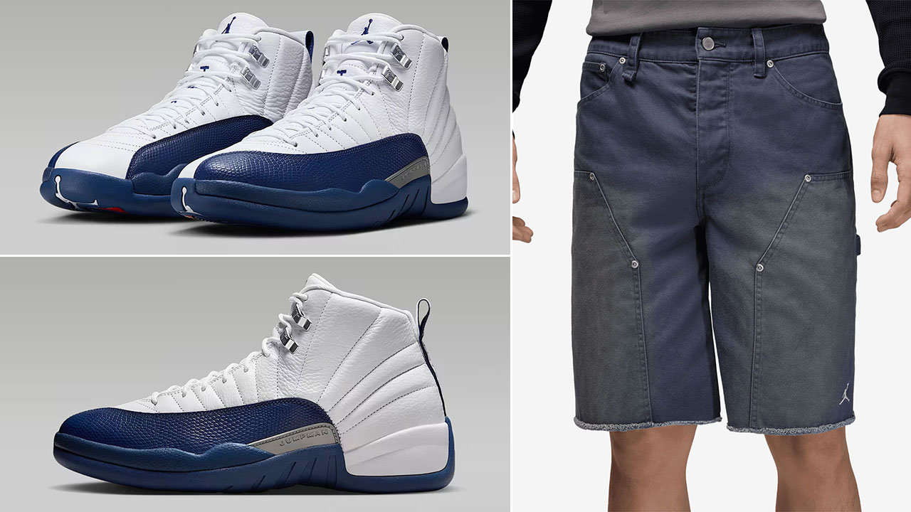 Air Jordan 12 French Blue x Jordan Y2K Twill Blue Workwear Shorts
