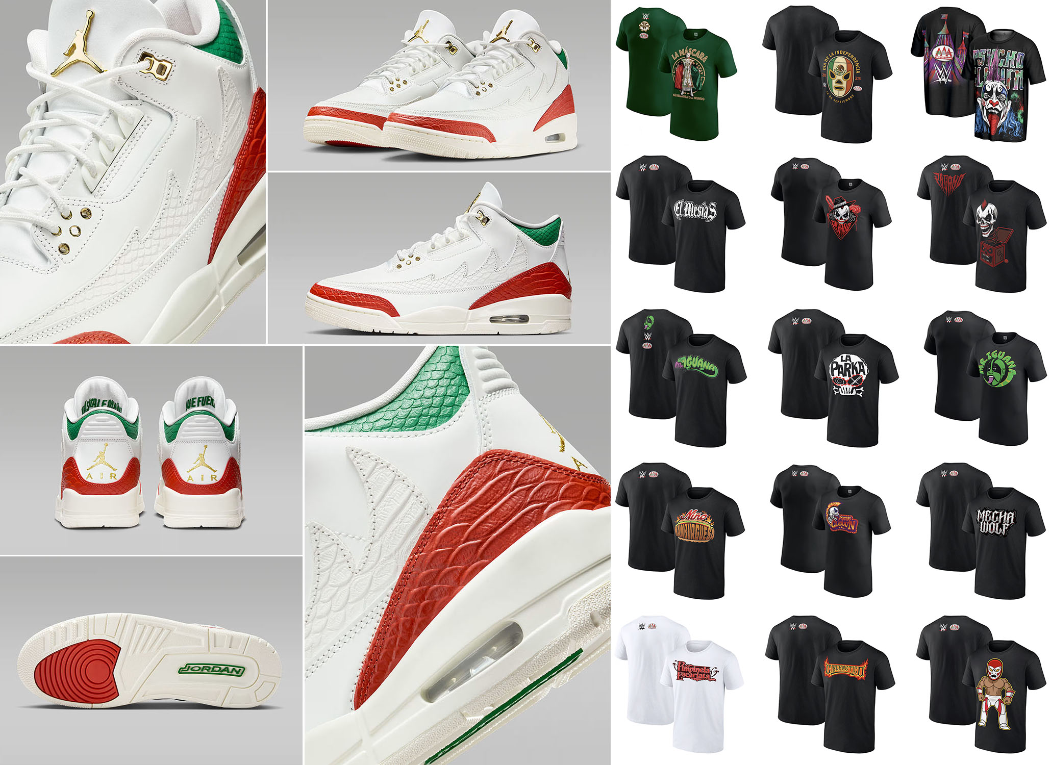Air Jordan 3 Mexico El Vuelo x AAA Lucha Libre Wrestling T Shirts