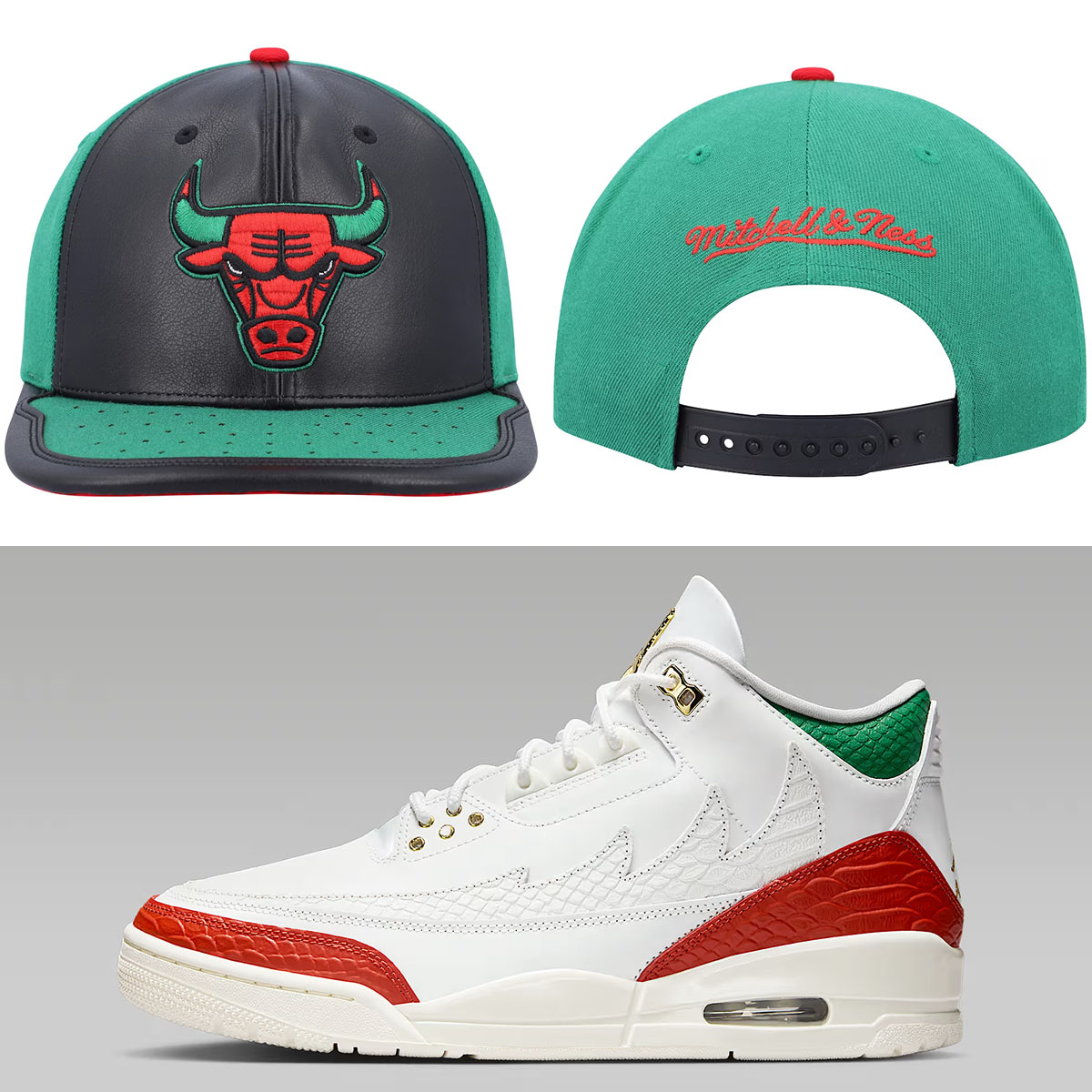 Air Jordan 3 Mexico x Chicago Bulls Mitchell Ness Snapback Hat