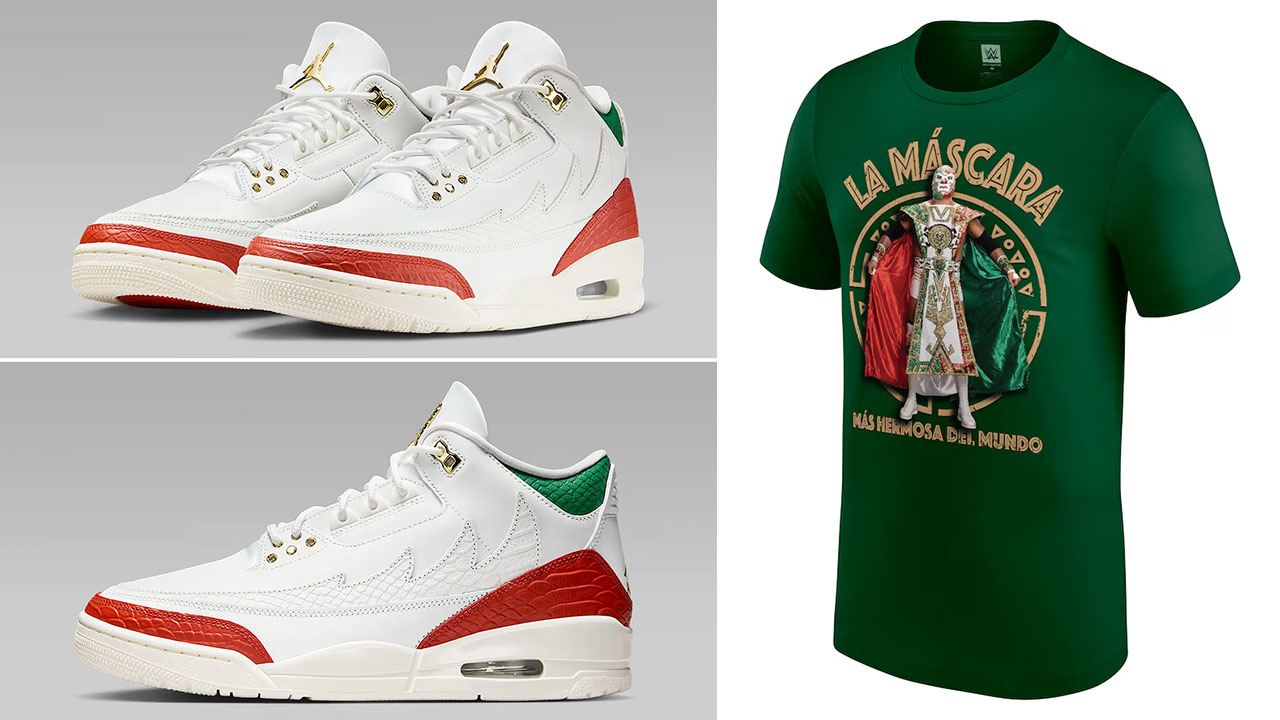 Air Jordan 3 Mexico x El Hijo de Dr Wagner Jr AAA Superstar Lucha Libre T Shirt